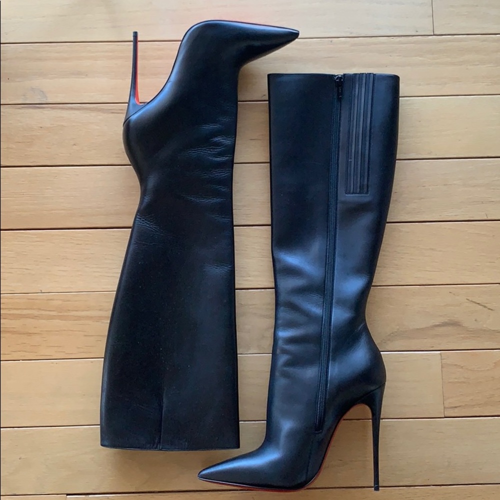 Louboutin Tournoi 120 Calf boots - black leather